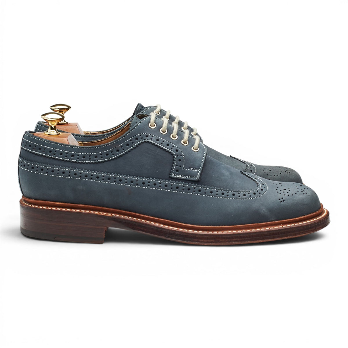 Blue Nubuck Derby Brogues UK 9 G