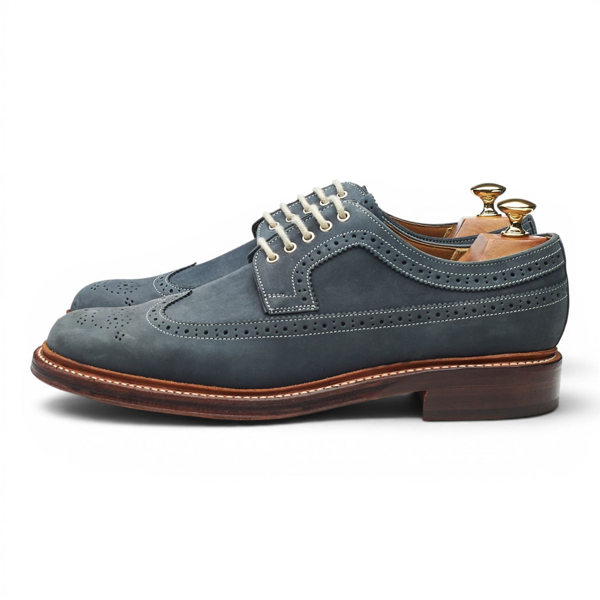 Blue Nubuck Derby Brogues UK 9 G