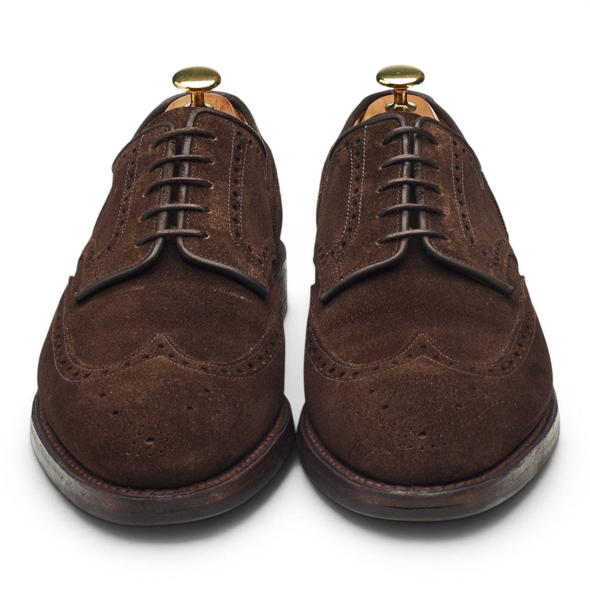'Swansea' Dark Brown Suede Derby Brogues UK 8.5 E