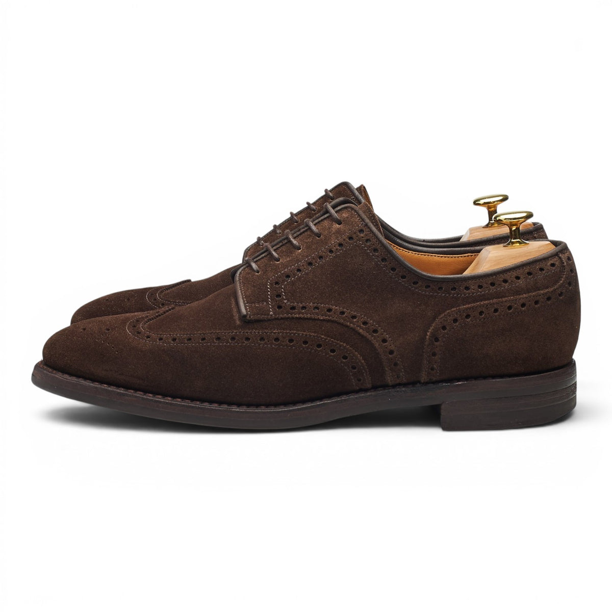 'Swansea' Dark Brown Suede Derby Brogues UK 8.5 E