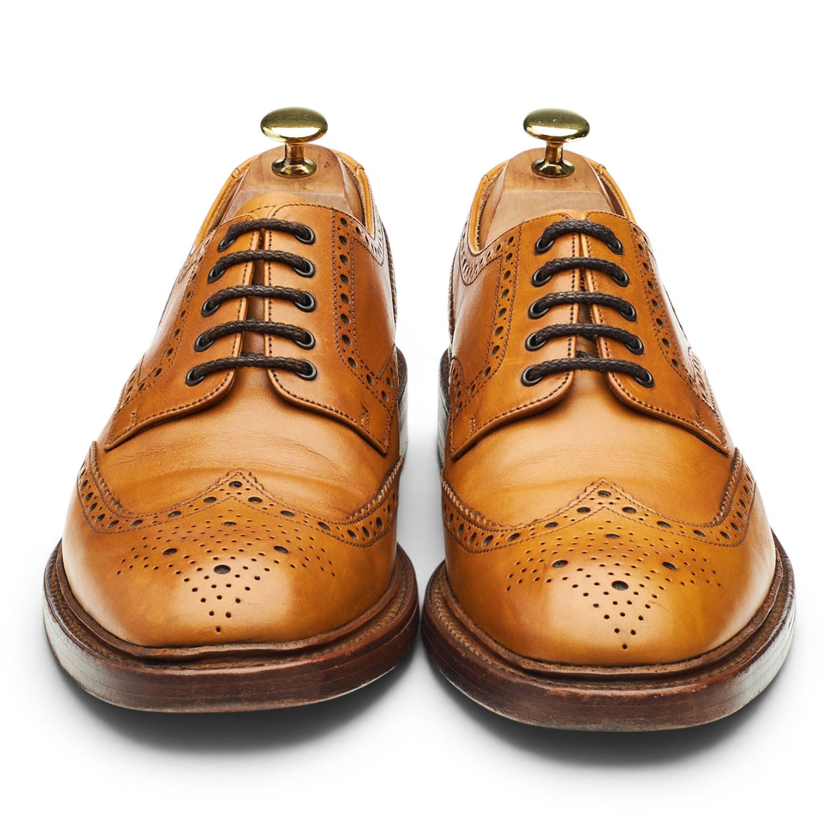 1880 'Chester' Tan Brown Leather Derby Brogues UK 9 F