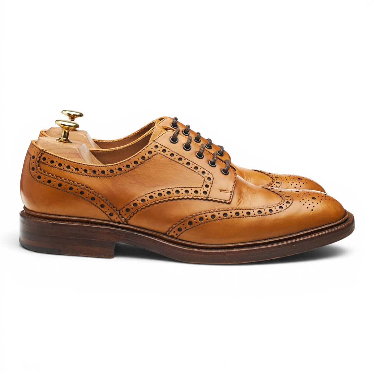 1880 'Chester' Tan Brown Leather Derby Brogues UK 9 F