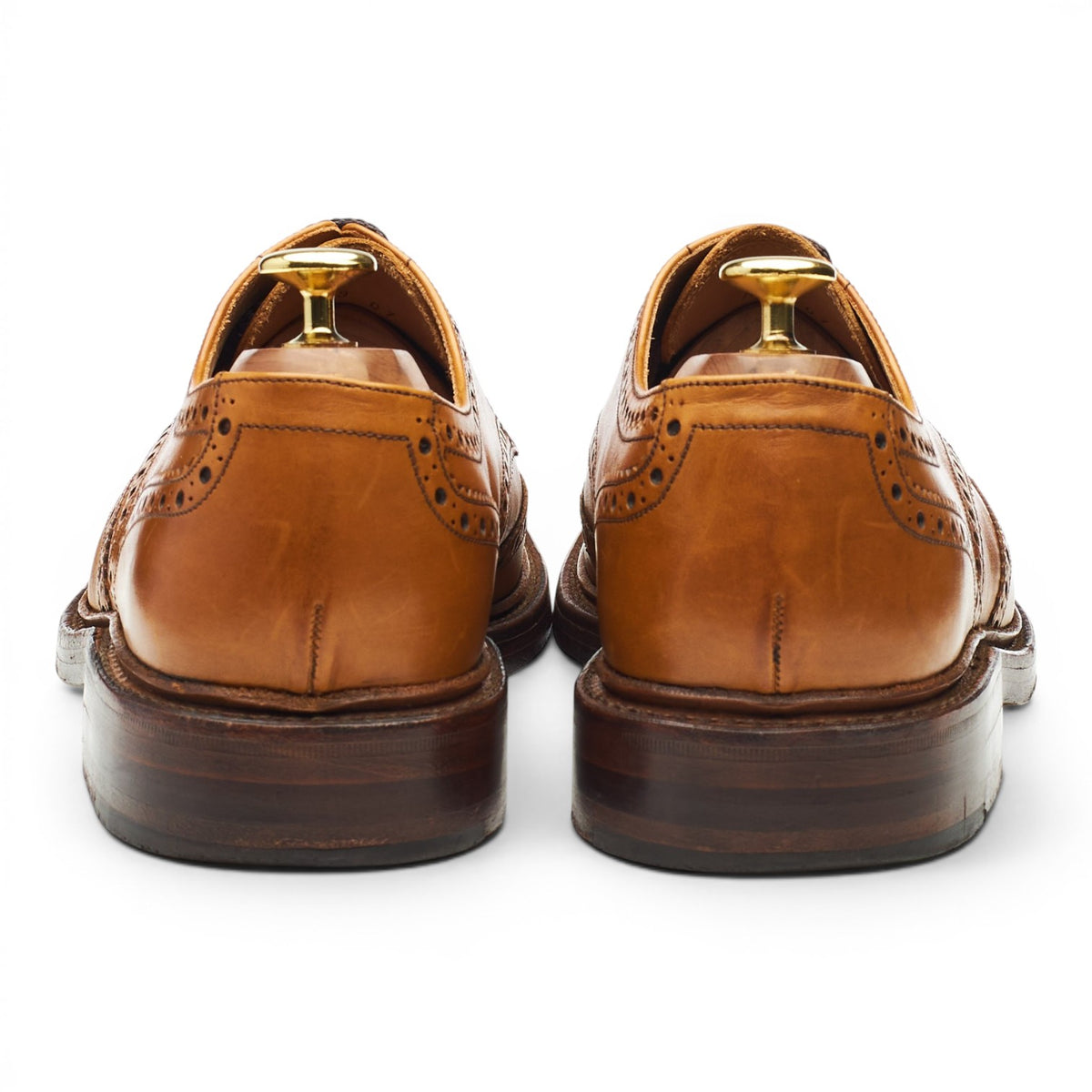 1880 'Chester' Tan Brown Leather Derby Brogues UK 9 F