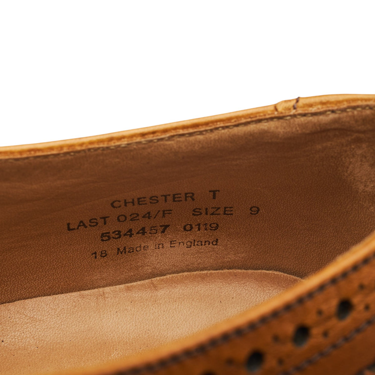 1880 'Chester' Tan Brown Leather Derby Brogues UK 9 F