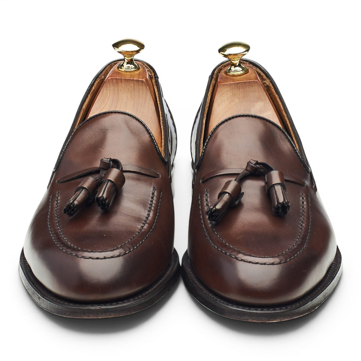 'Harry II' Dark Brown Leather Tassel Loafers UK 8 F