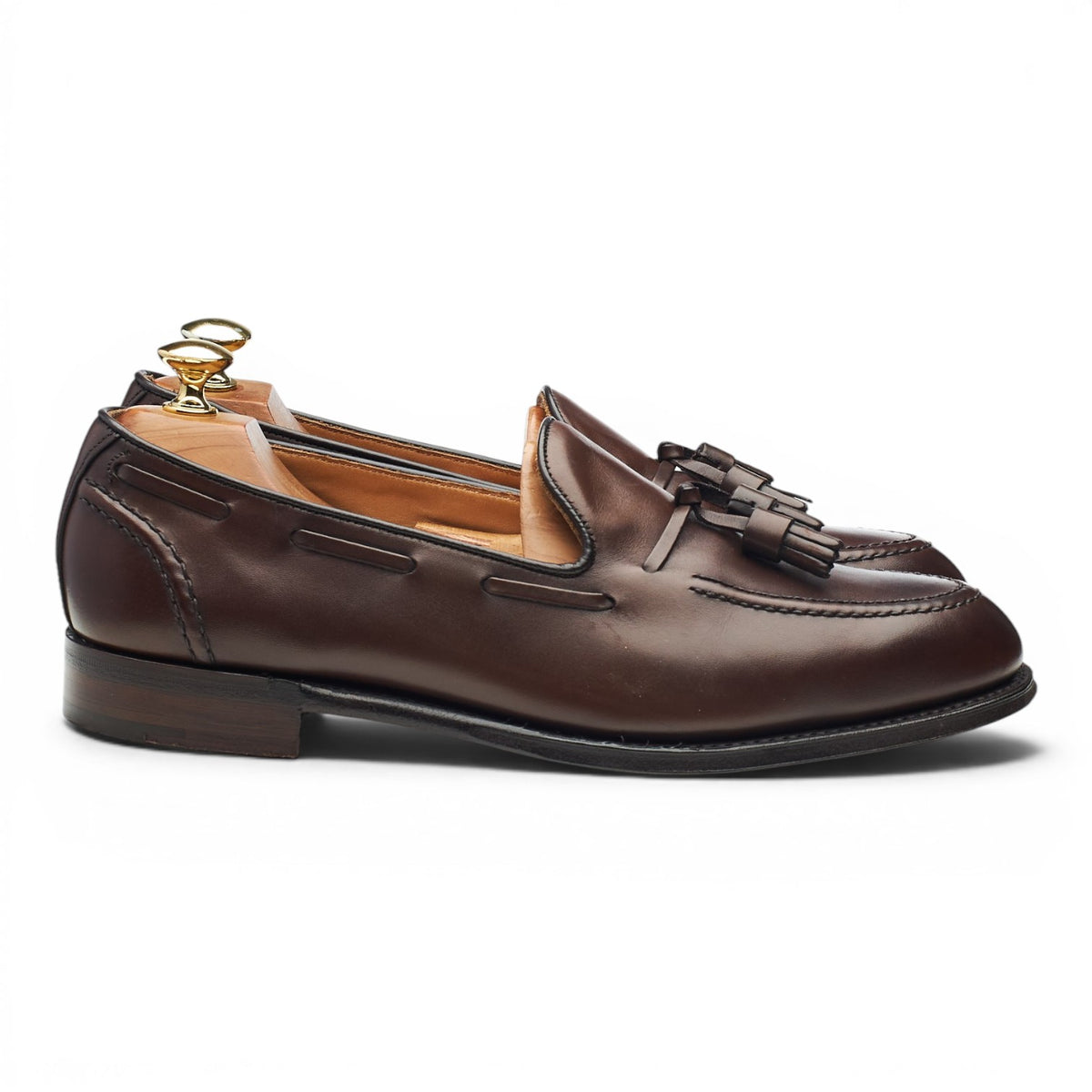 'Harry II' Dark Brown Leather Tassel Loafers UK 8 F