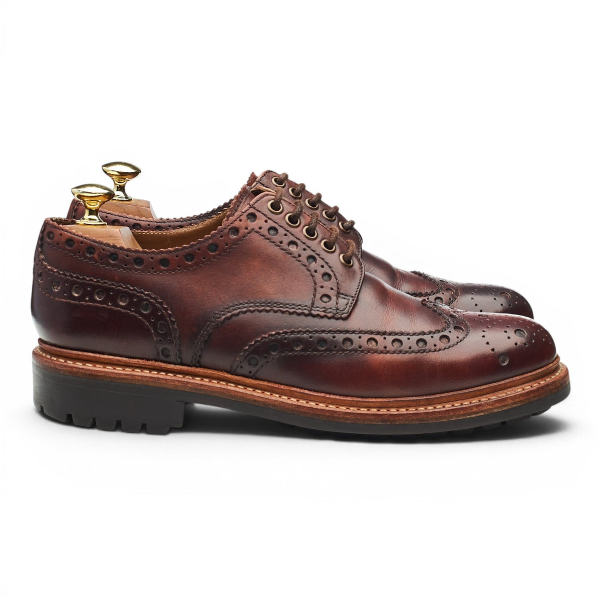 'Archie' Dark Brown Leather Derby Brogues UK 7 G