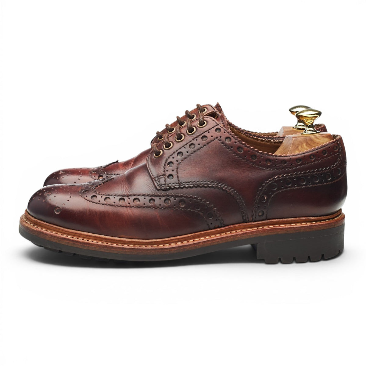 'Archie' Dark Brown Leather Derby Brogues UK 7 G