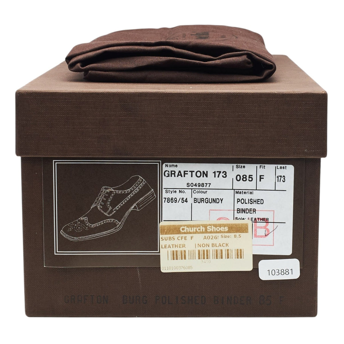 'Grafton' Burgundy Leather Derby Brogues UK 8.5 F