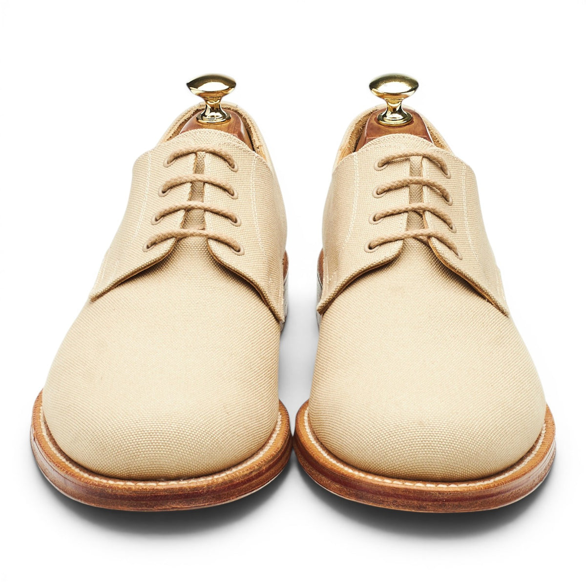 'Bath' Beige Canvas Derby UK 8.5 F