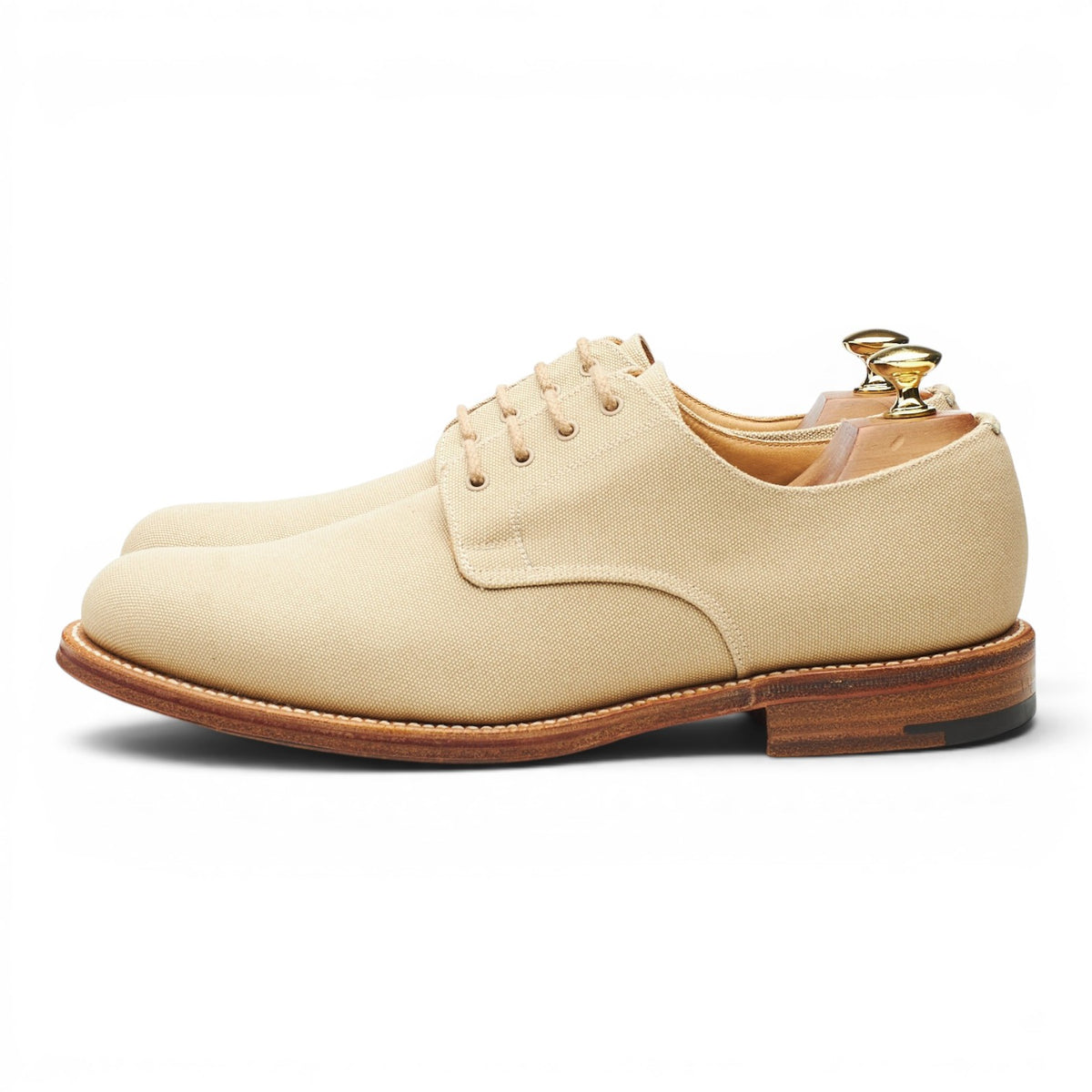 'Bath' Beige Canvas Derby UK 8.5 F