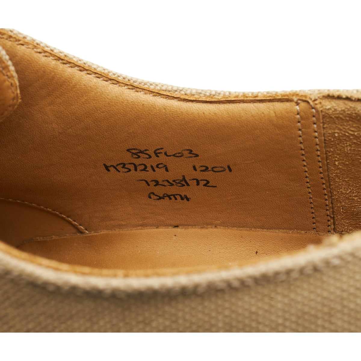 'Bath' Beige Canvas Derby UK 8.5 F