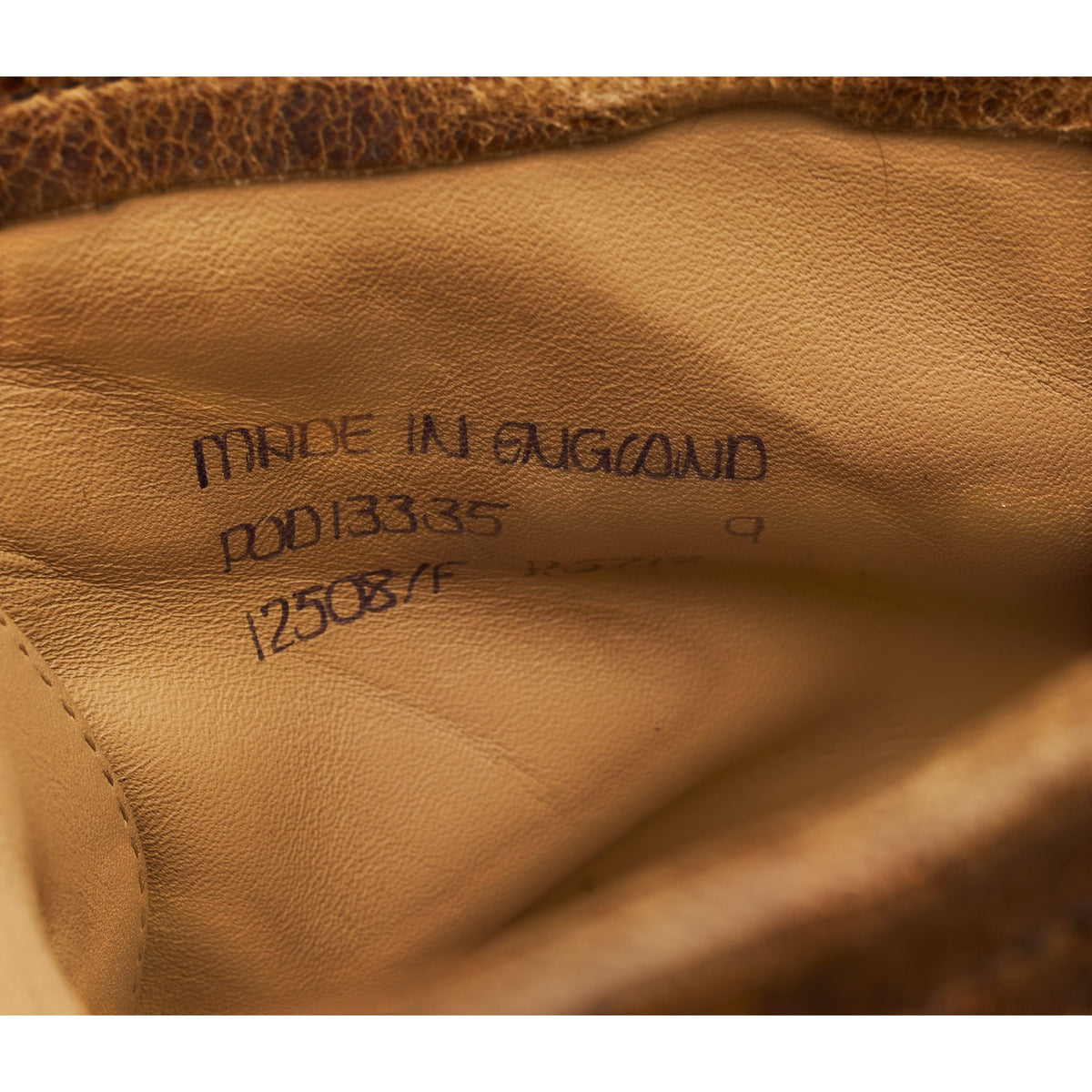 Tan Brown Leather Moc Toe Boots UK 9 F