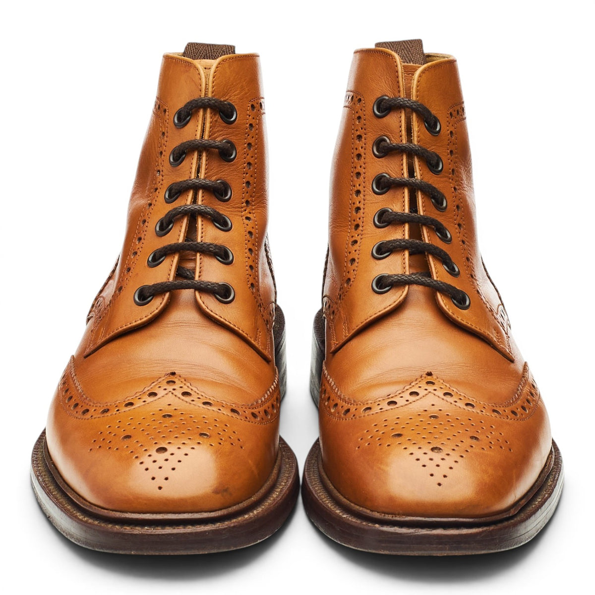 1880 'Burford 2' Tan Brown Leather Brogue Boots UK 7.5 F