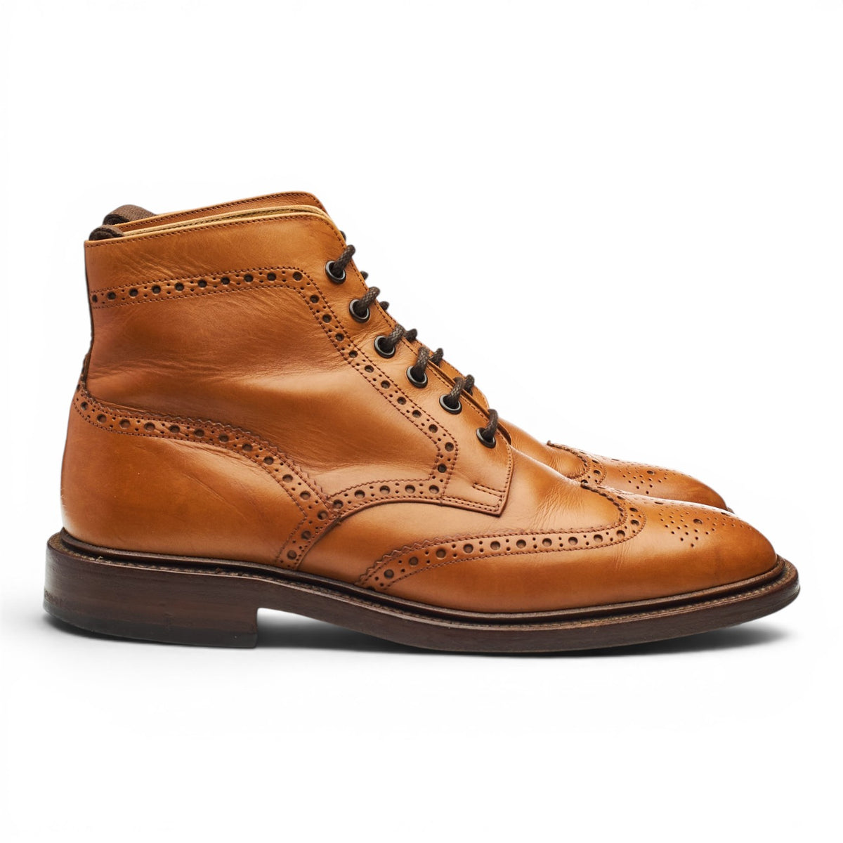1880 'Burford 2' Tan Brown Leather Brogue Boots UK 7.5 F