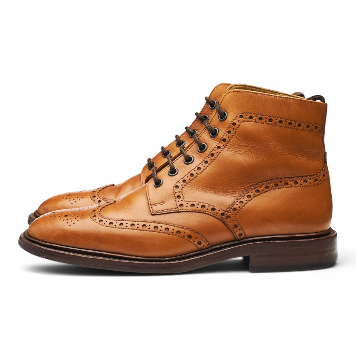 1880 'Burford 2' Tan Brown Leather Brogue Boots UK 7.5 F