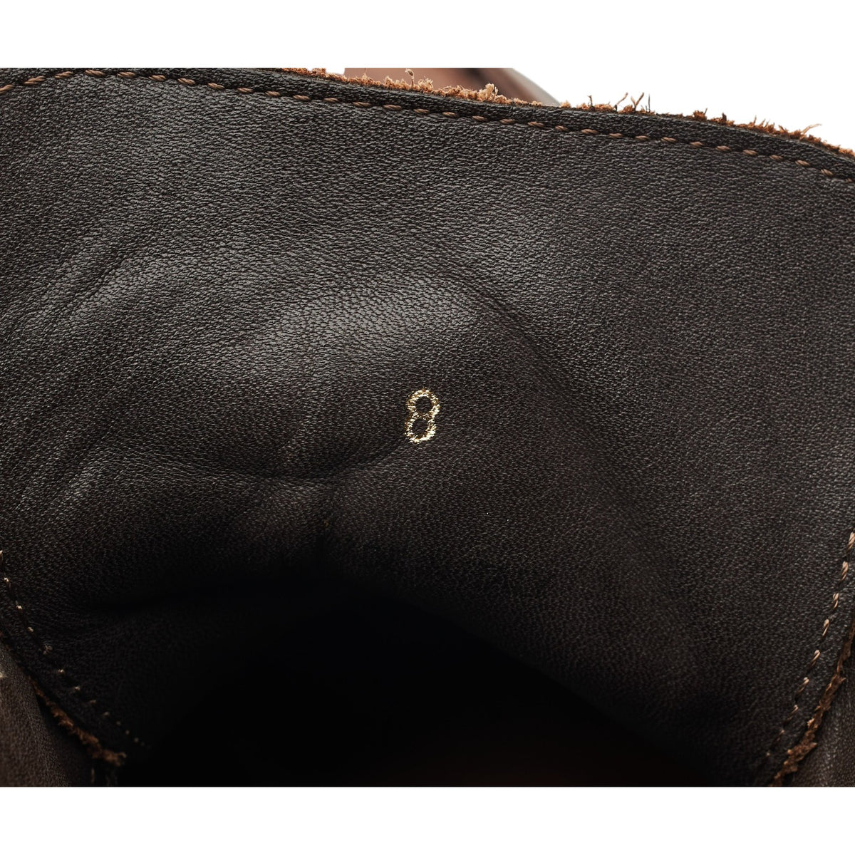Dark Brown Leather Moc Toe Boots UK 7.5 US 8
