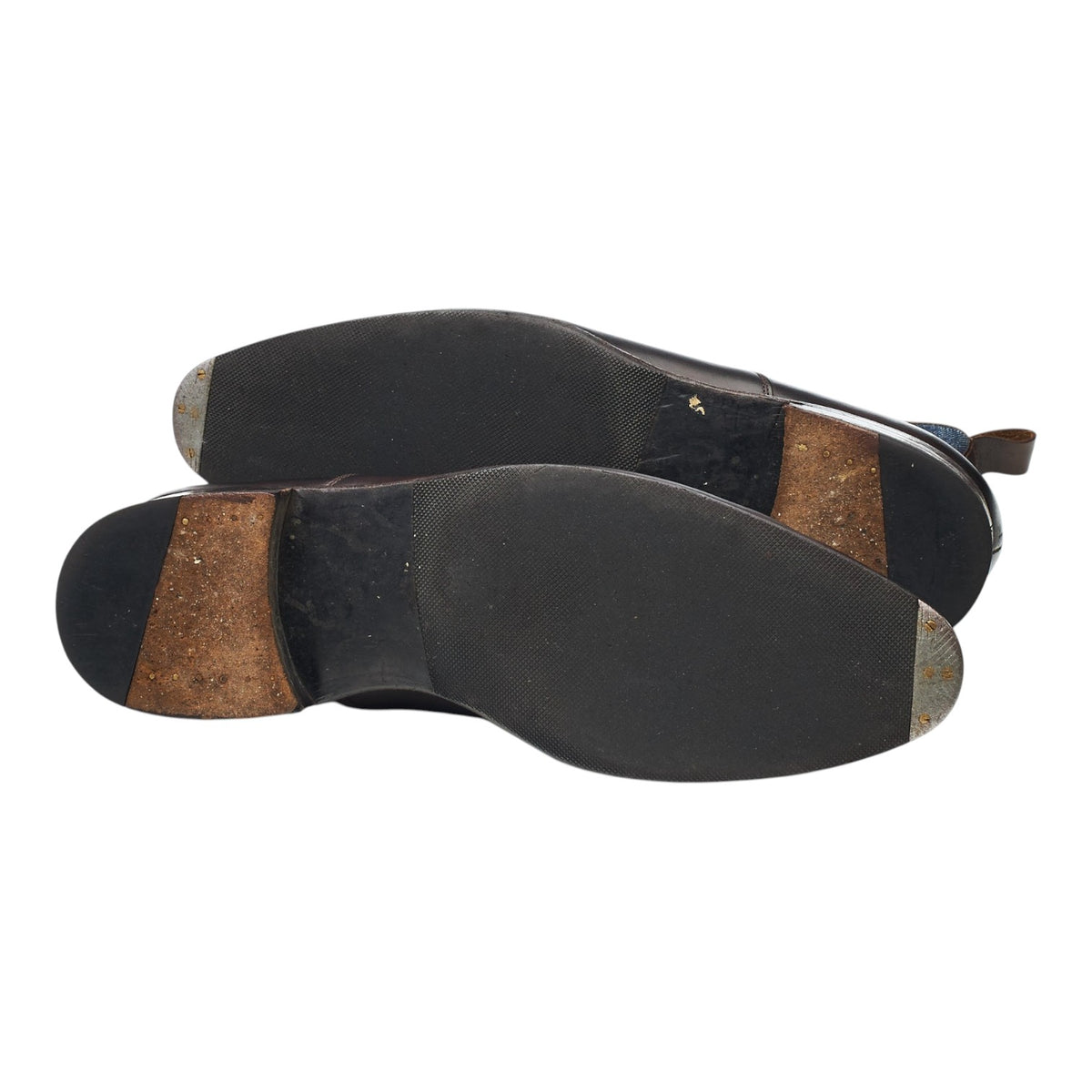 'Westlake' Dark Brown Leather and Denim Button Boots UK 8 E