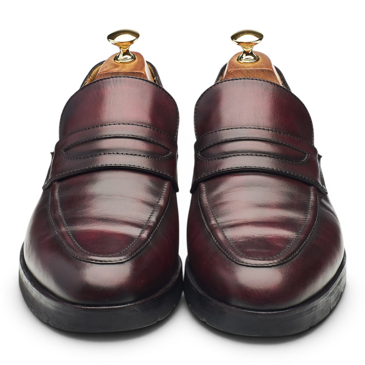 'Andy' Burgundy Leather Loafers UK 10
