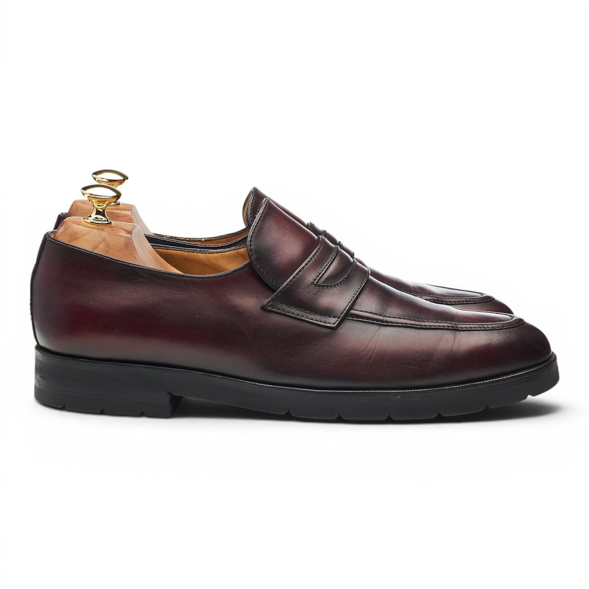'Andy' Burgundy Leather Loafers UK 10