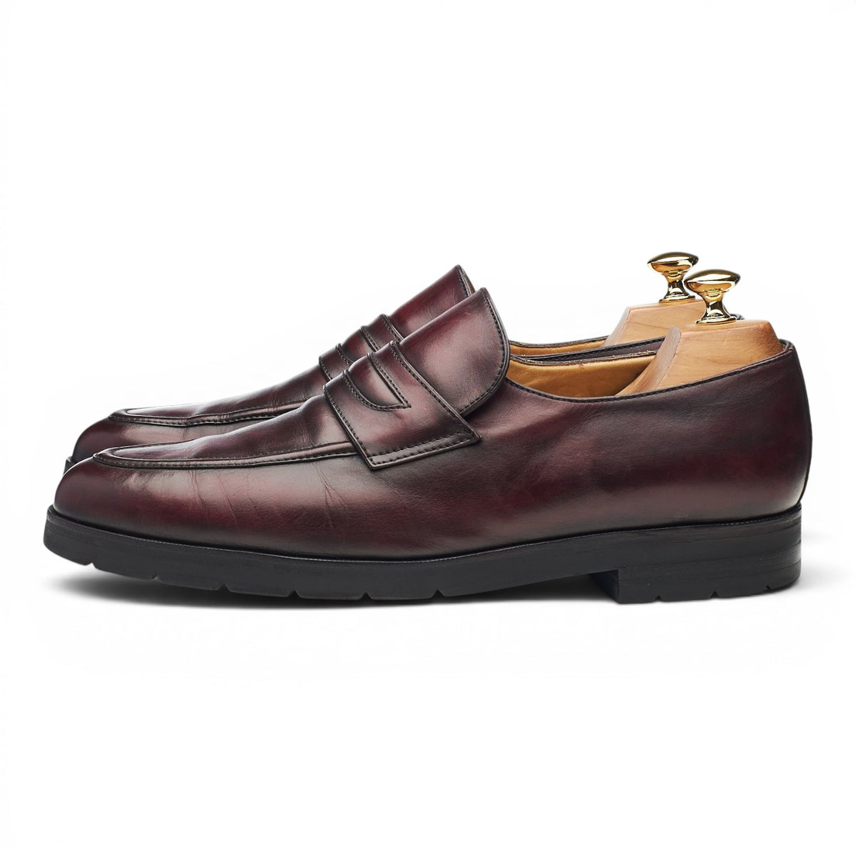 'Andy' Burgundy Leather Loafers UK 10