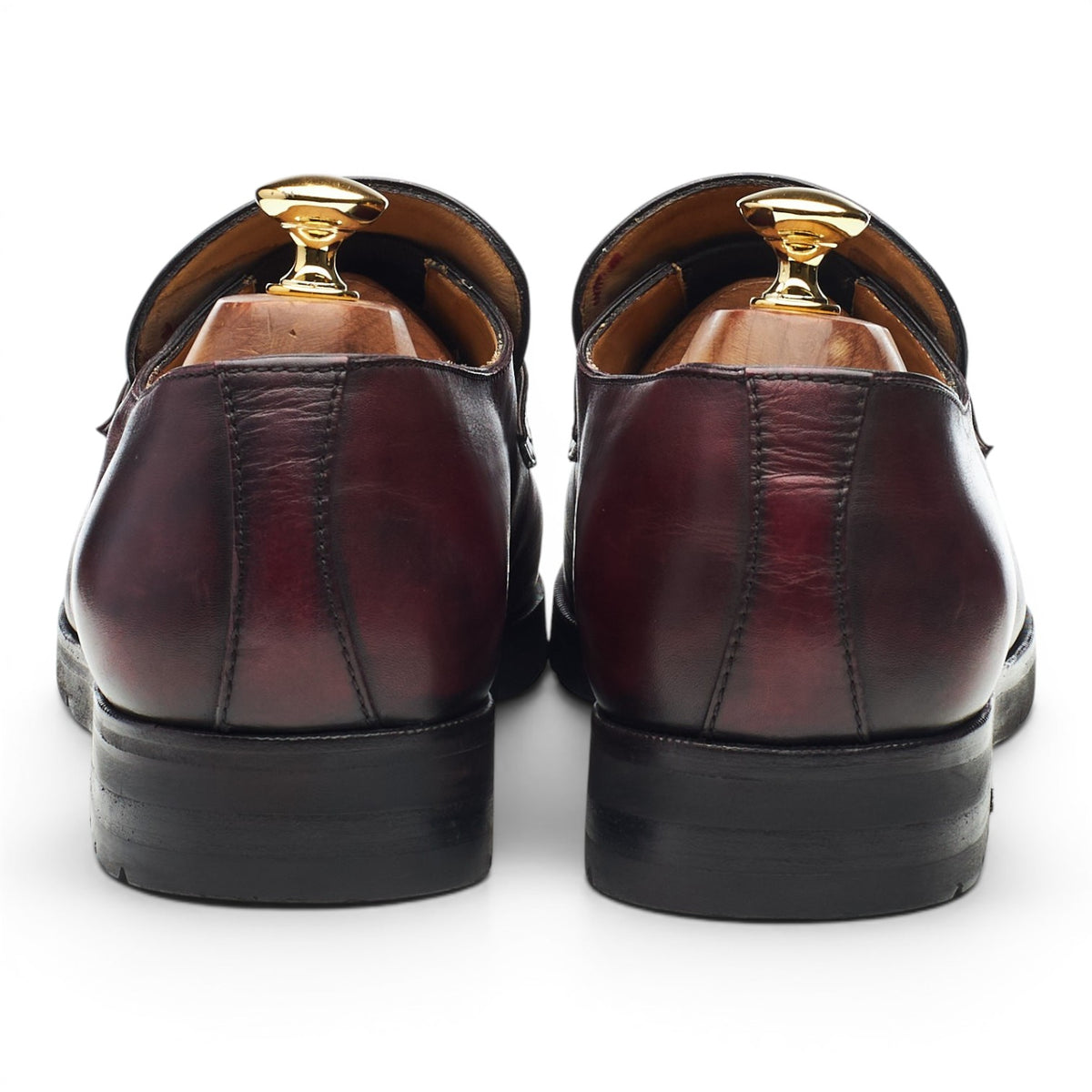 'Andy' Burgundy Leather Loafers UK 10