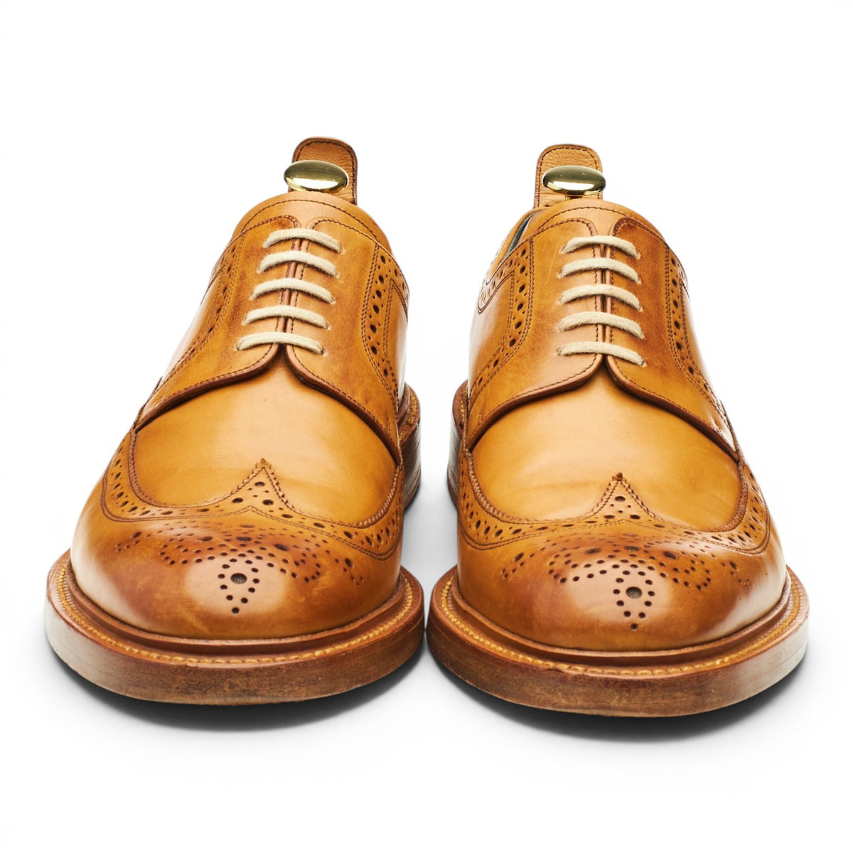 'Bailey' Tan Brown Leather Derby Brogues UK 9 F
