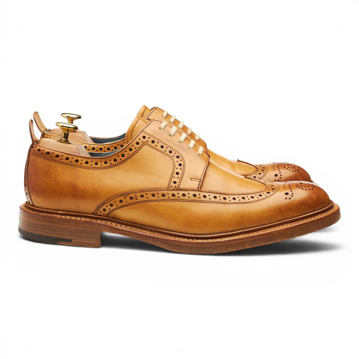 'Bailey' Tan Brown Leather Derby Brogues UK 9 F