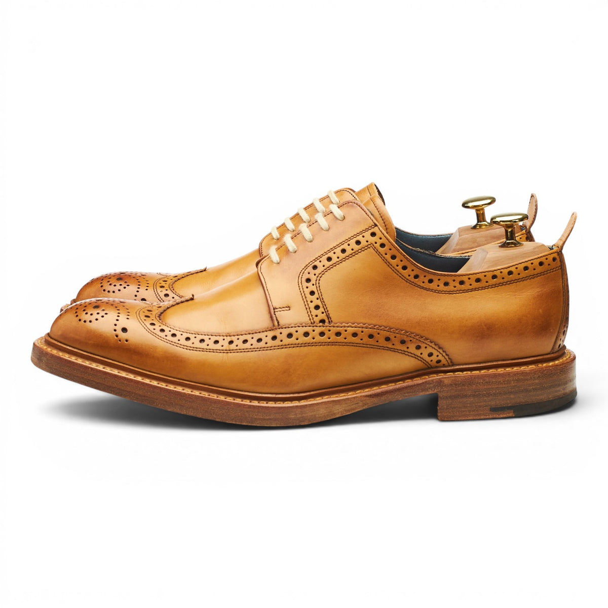 'Bailey' Tan Brown Leather Derby Brogues UK 9 F
