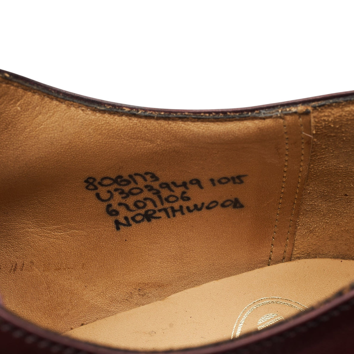 'Northwood' Burgundy Leather Split Toe Derby UK 8 G