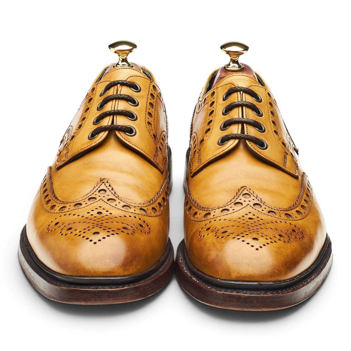 'Sloane' Tan Brown Leather Derby Brogues UK 9.5 F