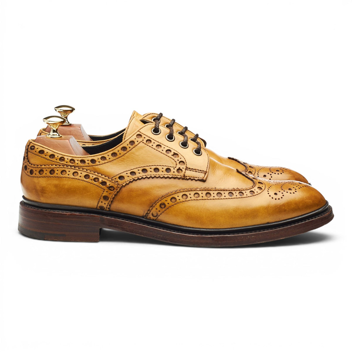 'Sloane' Tan Brown Leather Derby Brogues UK 9.5 F