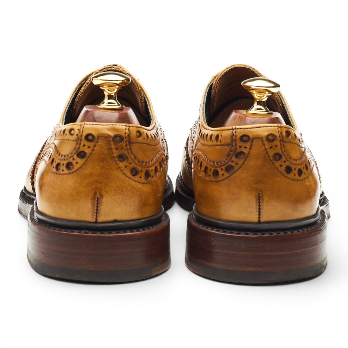 'Sloane' Tan Brown Leather Derby Brogues UK 9.5 F