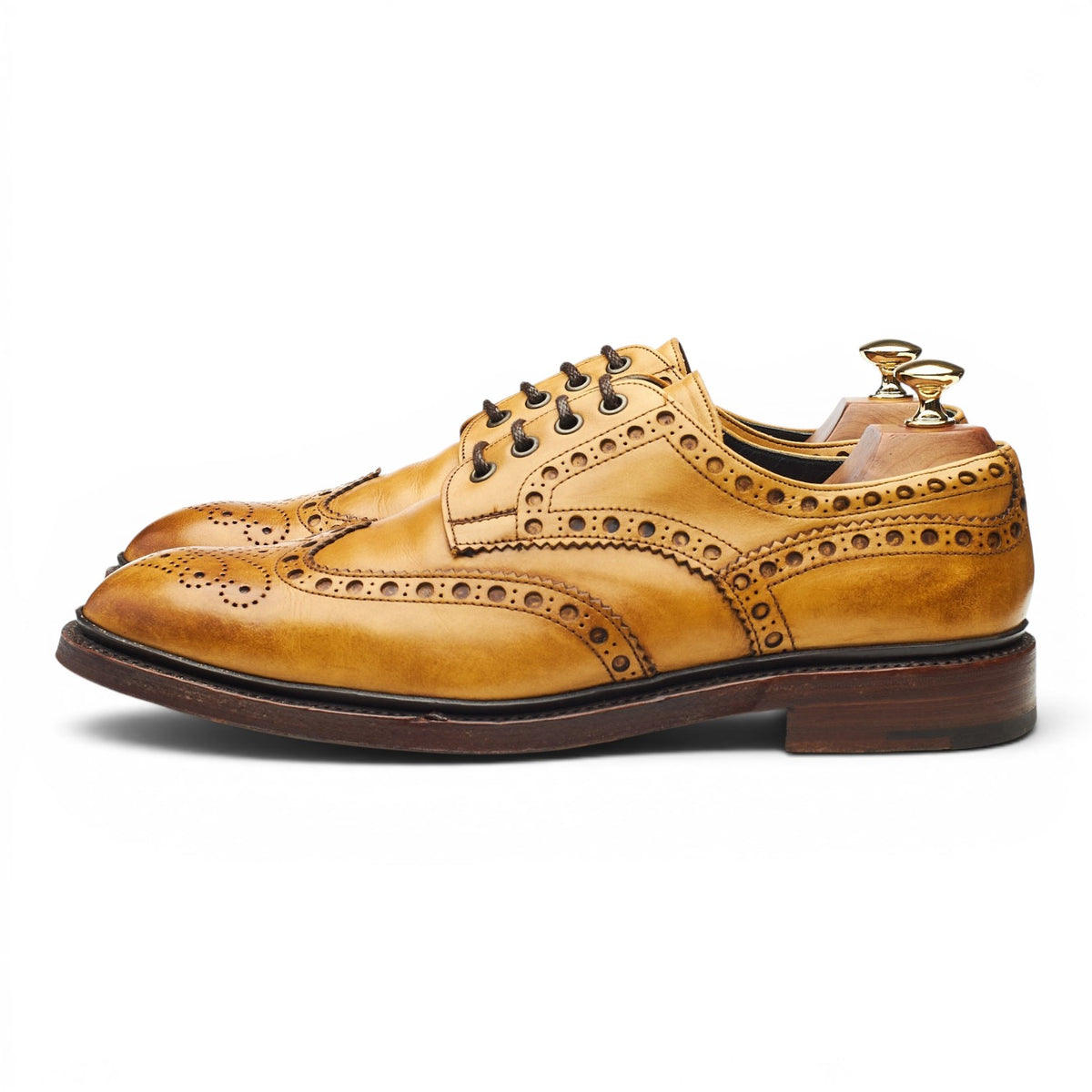 'Sloane' Tan Brown Leather Derby Brogues UK 9.5 F