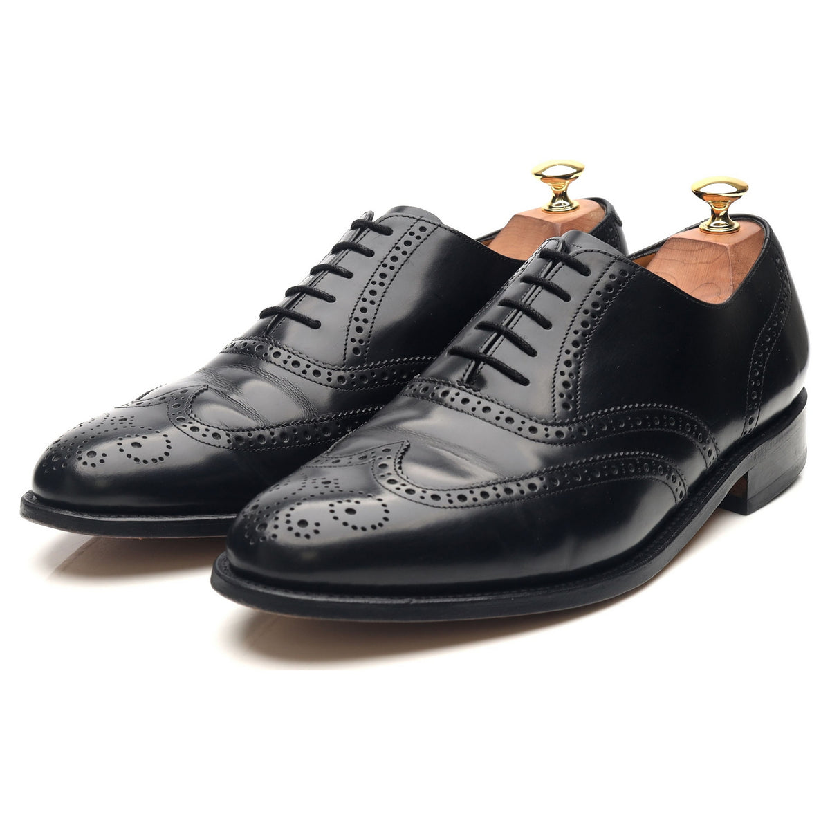 &#39;Albert&#39; Black Leather Brogues UK 9.5 G