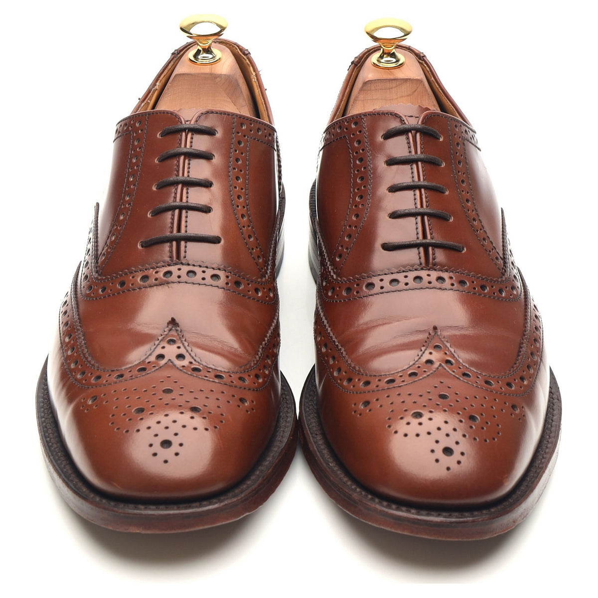 &#39;758&#39; Brown Leather Brogues UK 9.5 F