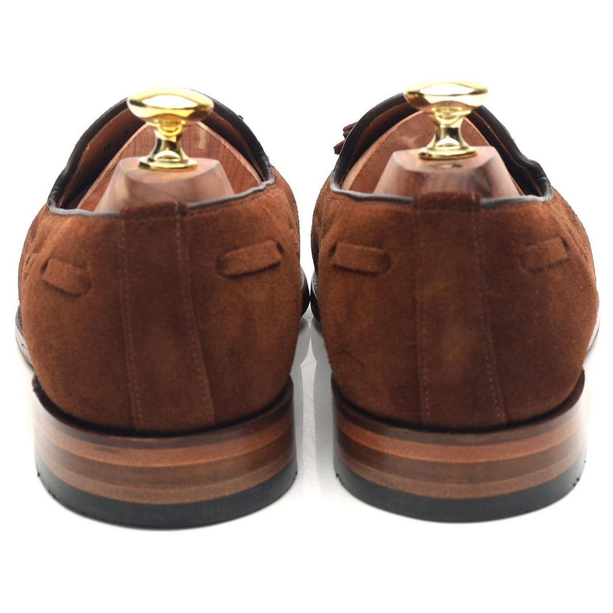 &#39;Lincoln&#39; Snuff Brown Suede Tassel Loafers UK 7 F