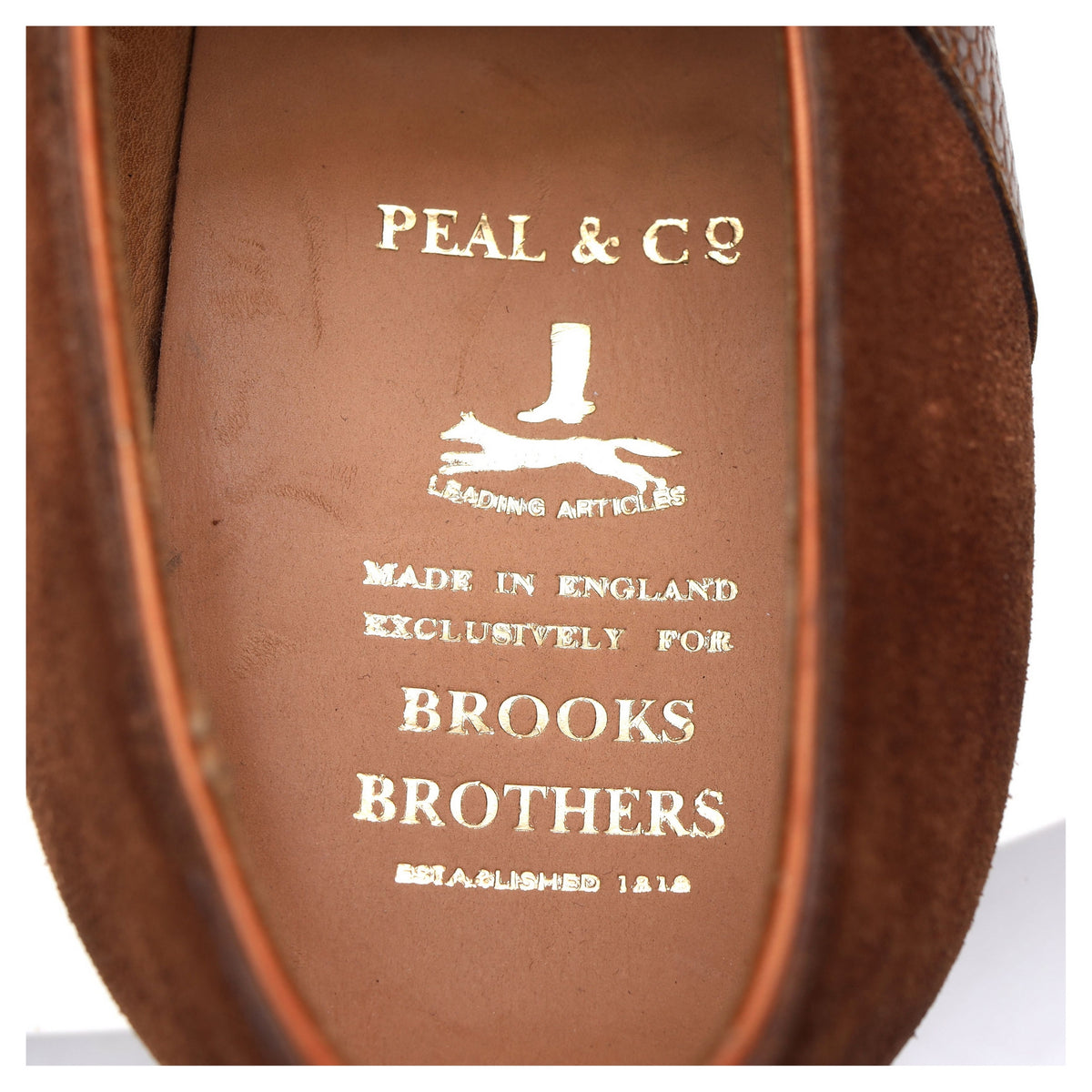 Peal &amp; Co &#39;Bosham&#39; Tan Brown Suede Saddle Oxford UK 8 F