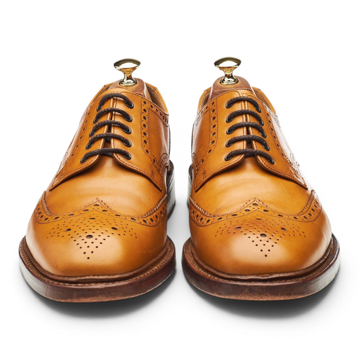 1880 'Chester' Tan Brown Leather Derby Brogues UK 10 F