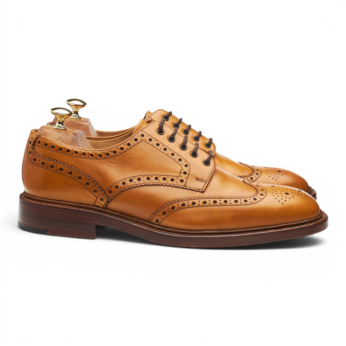 1880 'Chester' Tan Brown Leather Derby Brogues UK 10 F