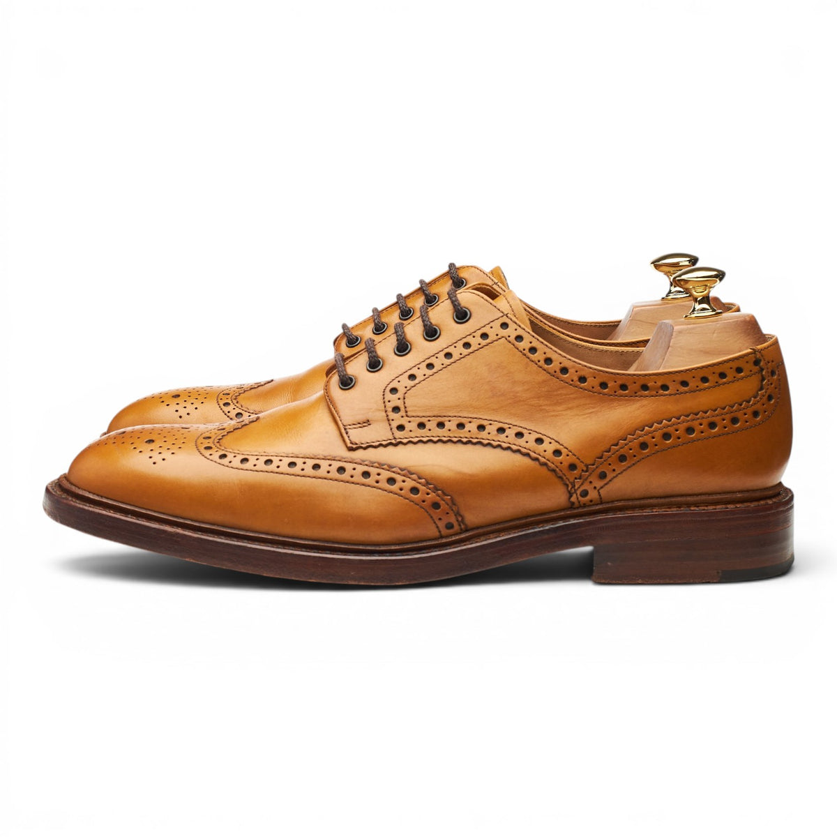 1880 'Chester' Tan Brown Leather Derby Brogues UK 10 F