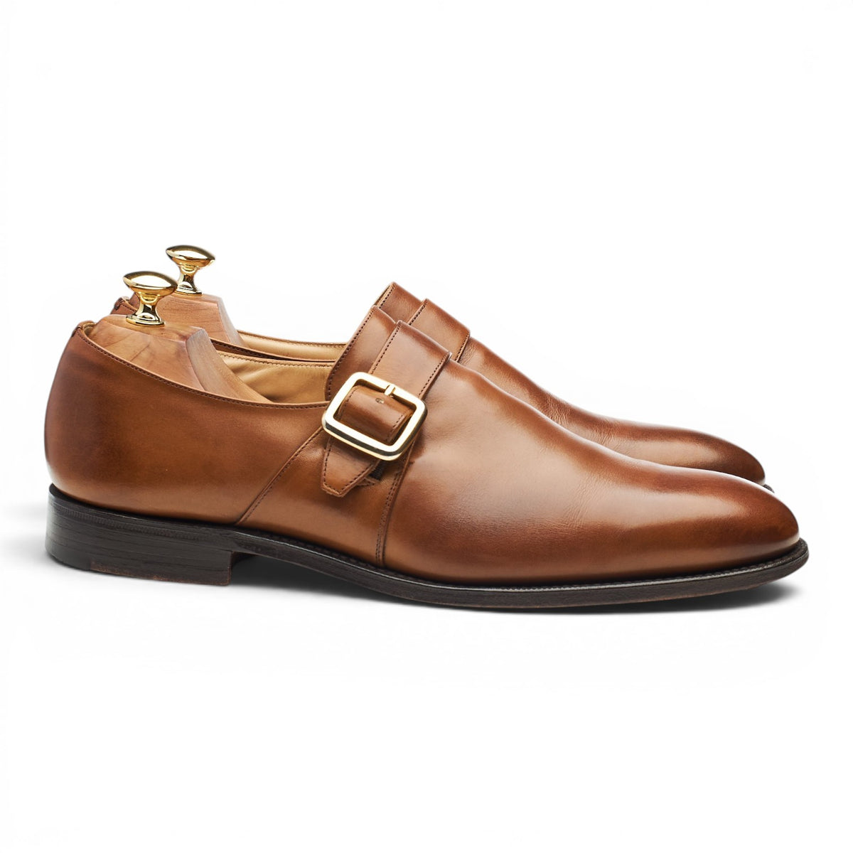 'Westbury' Brown Leather Monk Strap UK 10 F