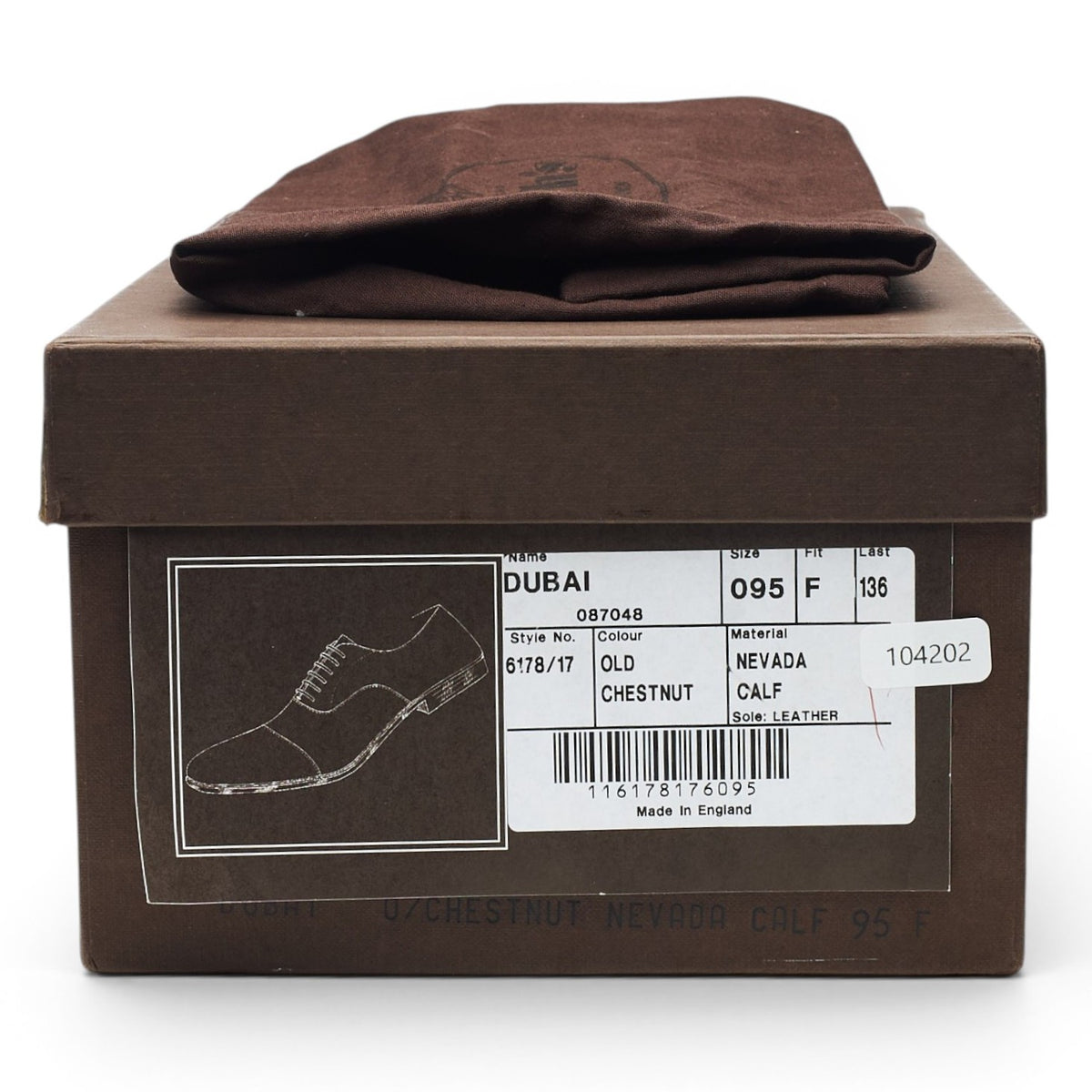 'Dubai' Tan Brown Leather Oxford UK 9.5 F