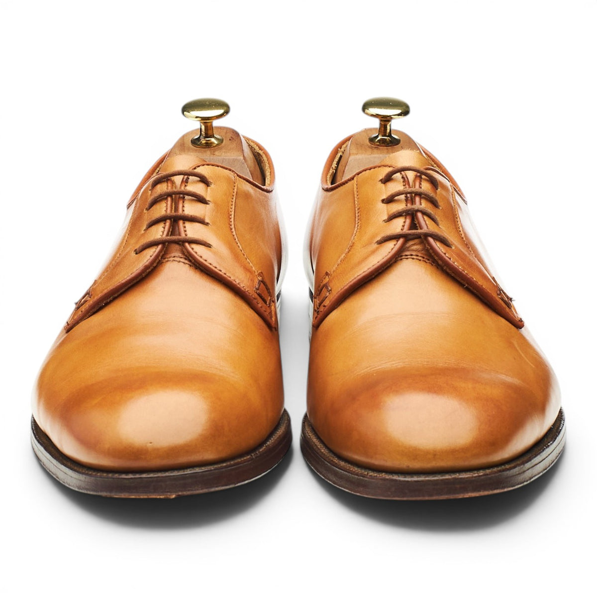 'Barnes' Tan Brown Leather Derby UK 8.5