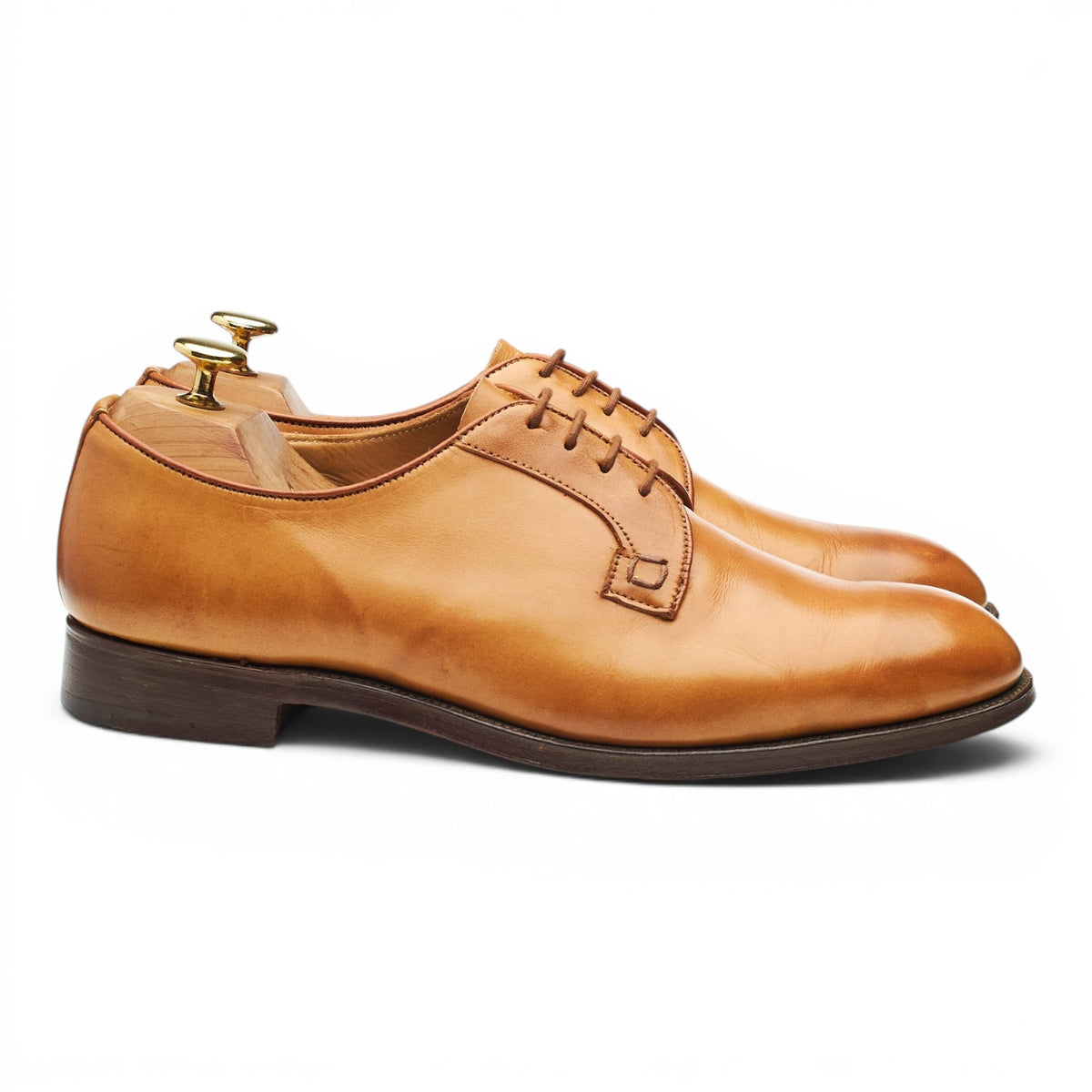'Barnes' Tan Brown Leather Derby UK 8.5