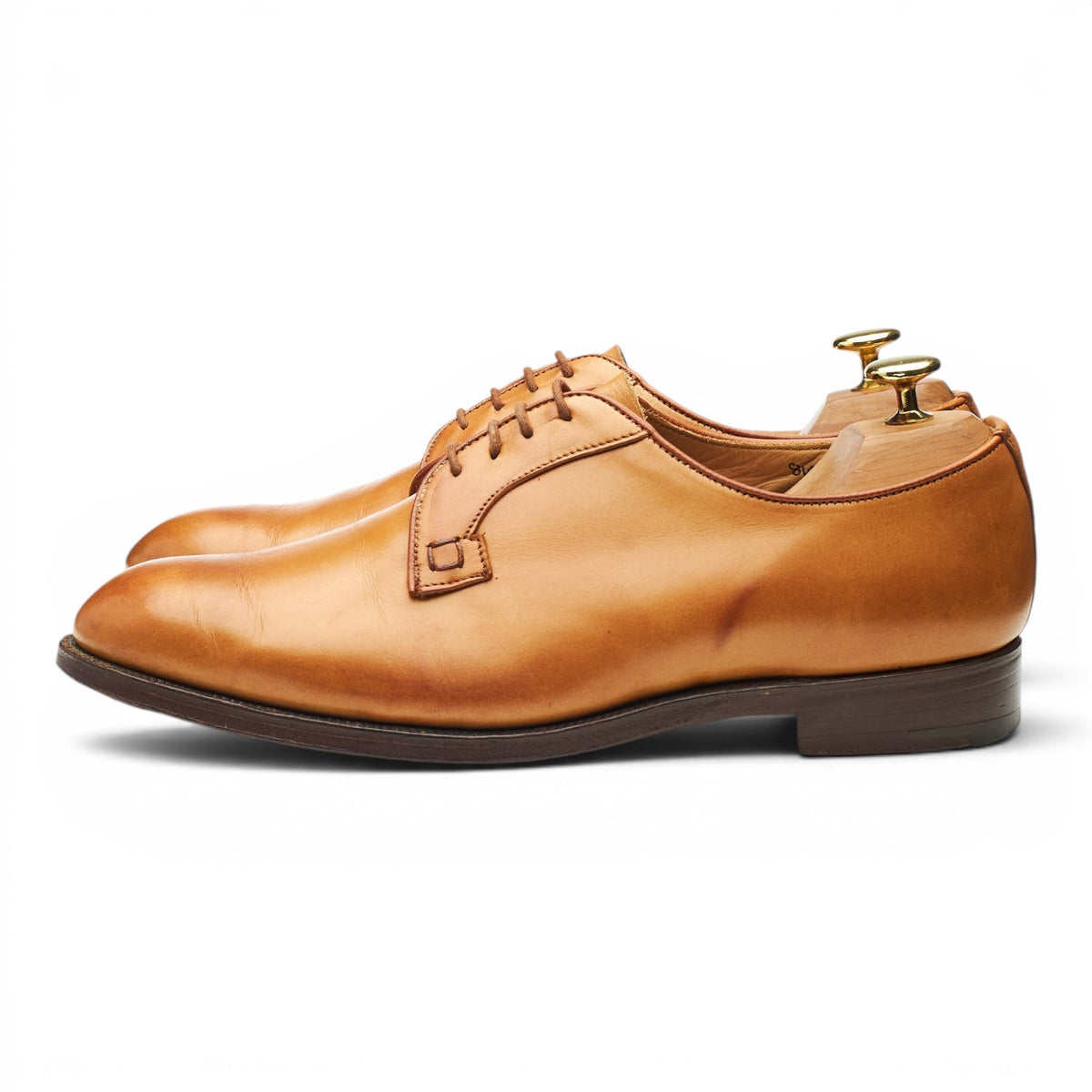'Barnes' Tan Brown Leather Derby UK 8.5