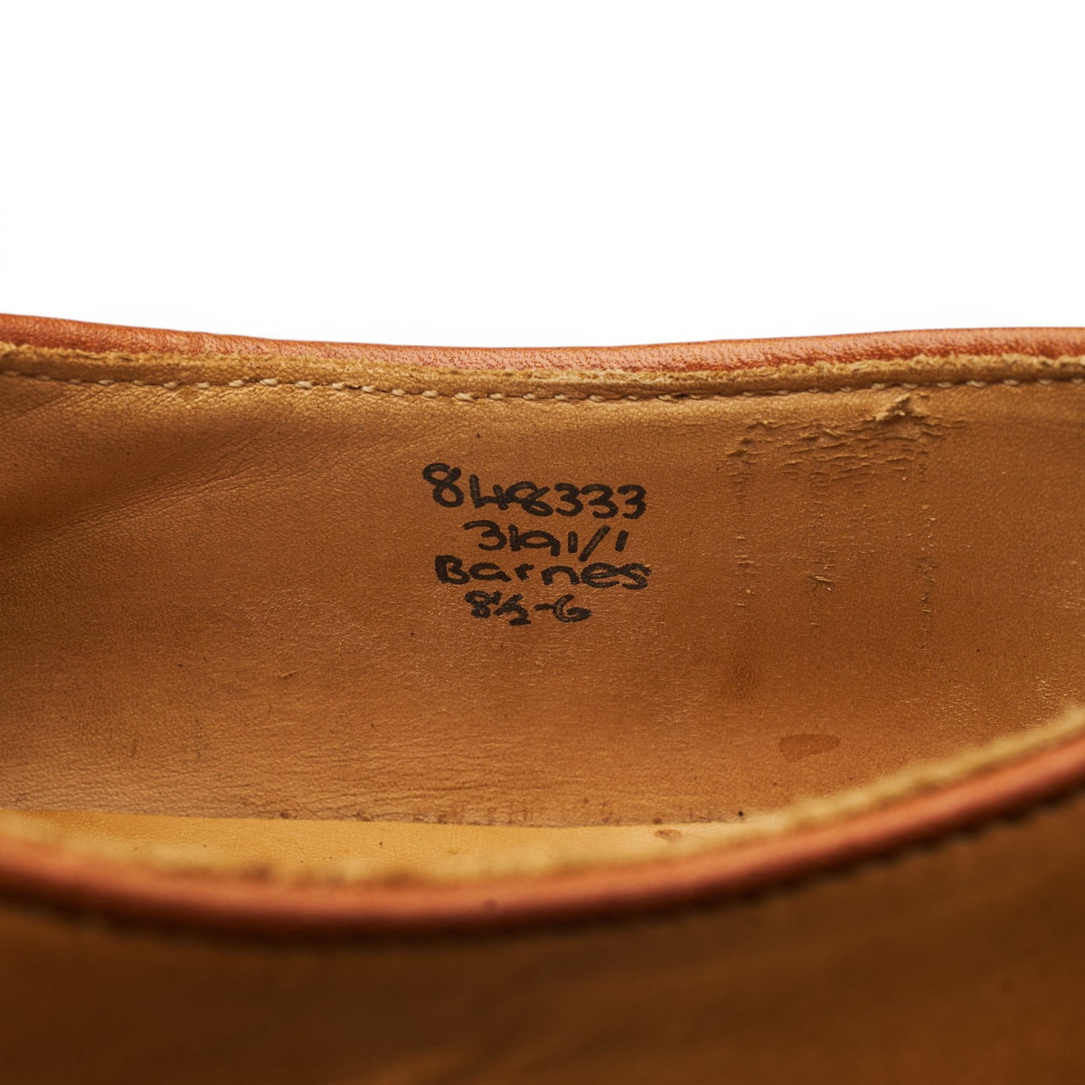 'Barnes' Tan Brown Leather Derby UK 8.5