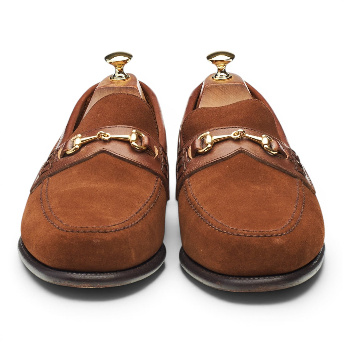Shipton & Heneage 'Richmond' Snuff Brown Suede Hosebit Loafers UK 10 EX