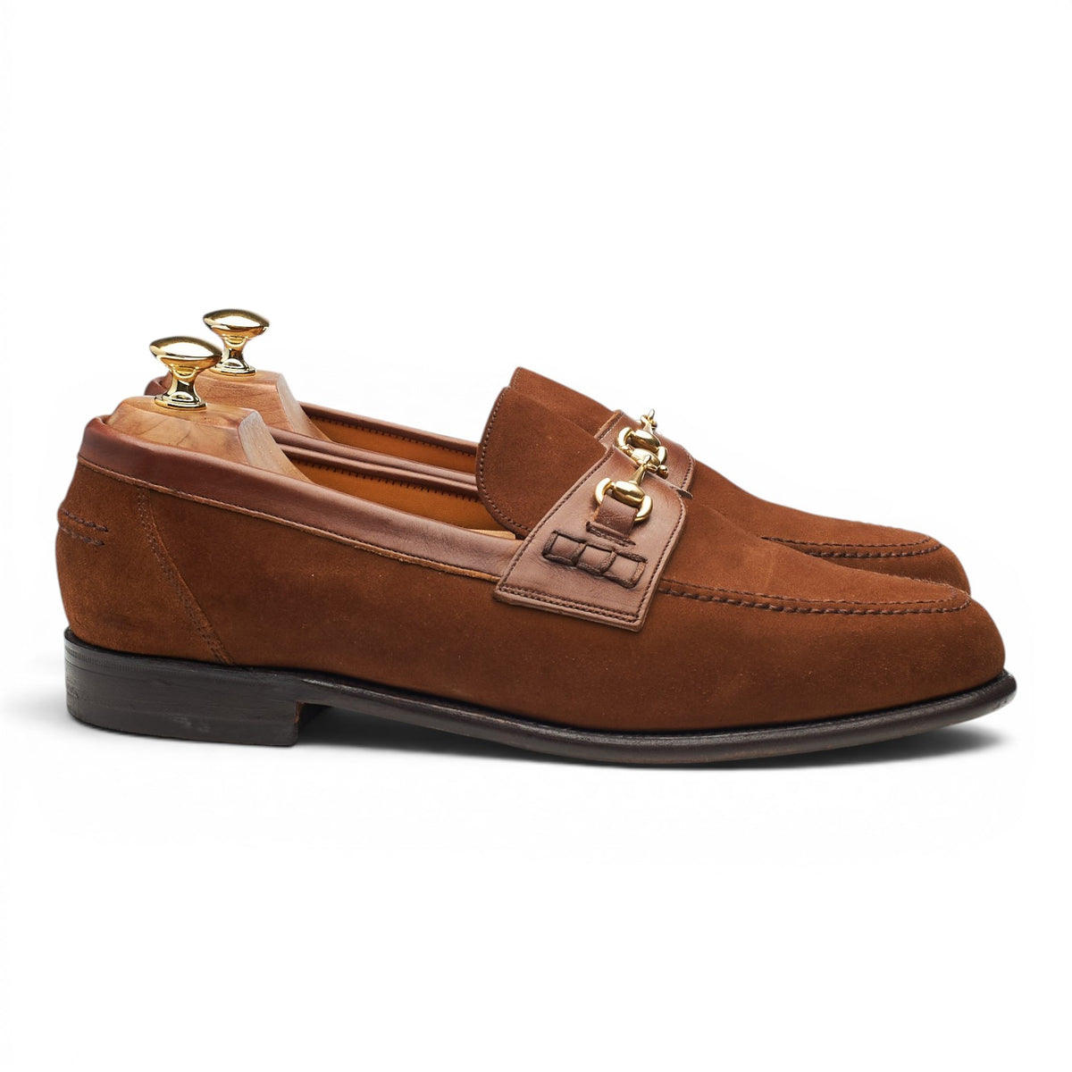 Shipton & Heneage 'Richmond' Snuff Brown Suede Hosebit Loafers UK 10 EX
