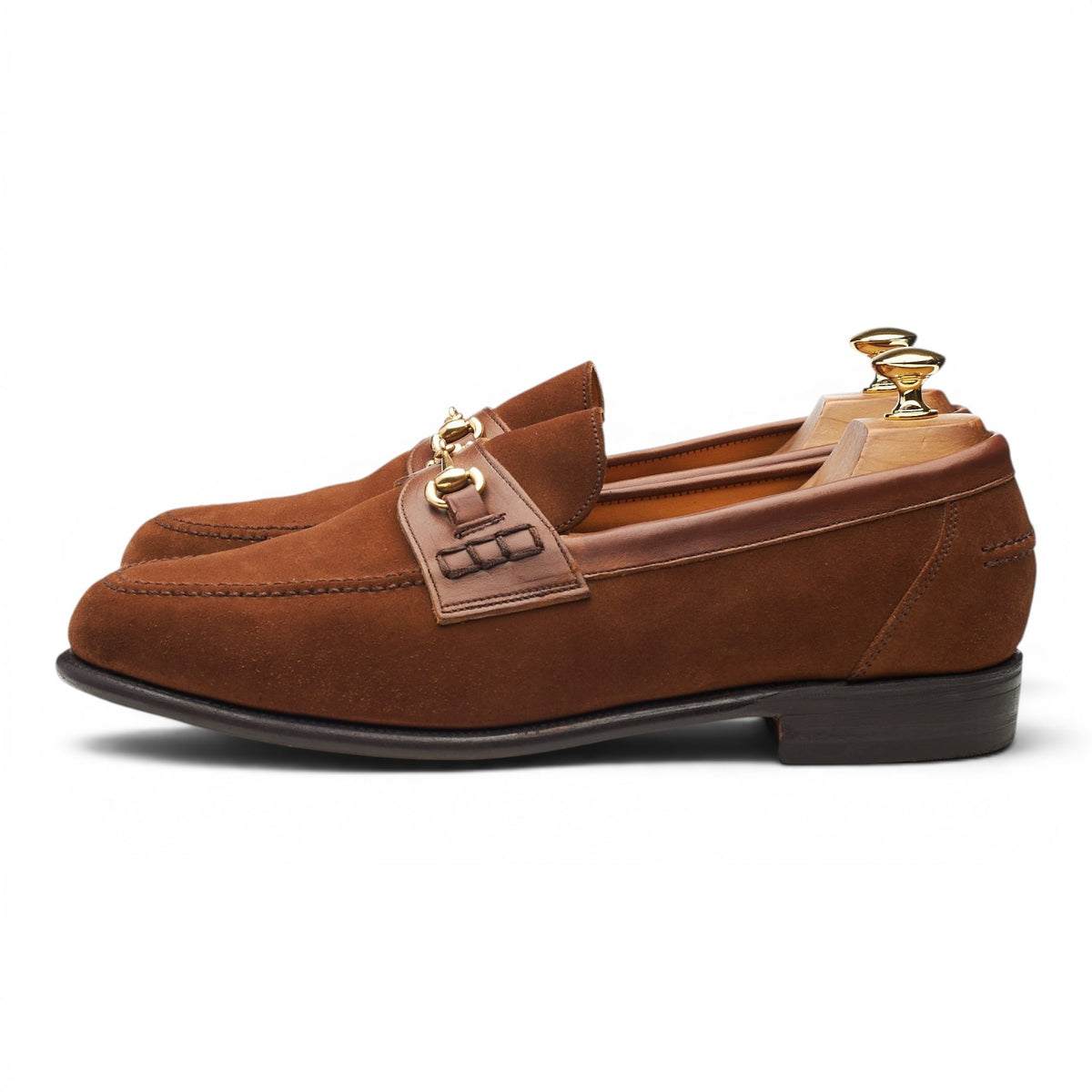 Shipton & Heneage 'Richmond' Snuff Brown Suede Hosebit Loafers UK 10 EX